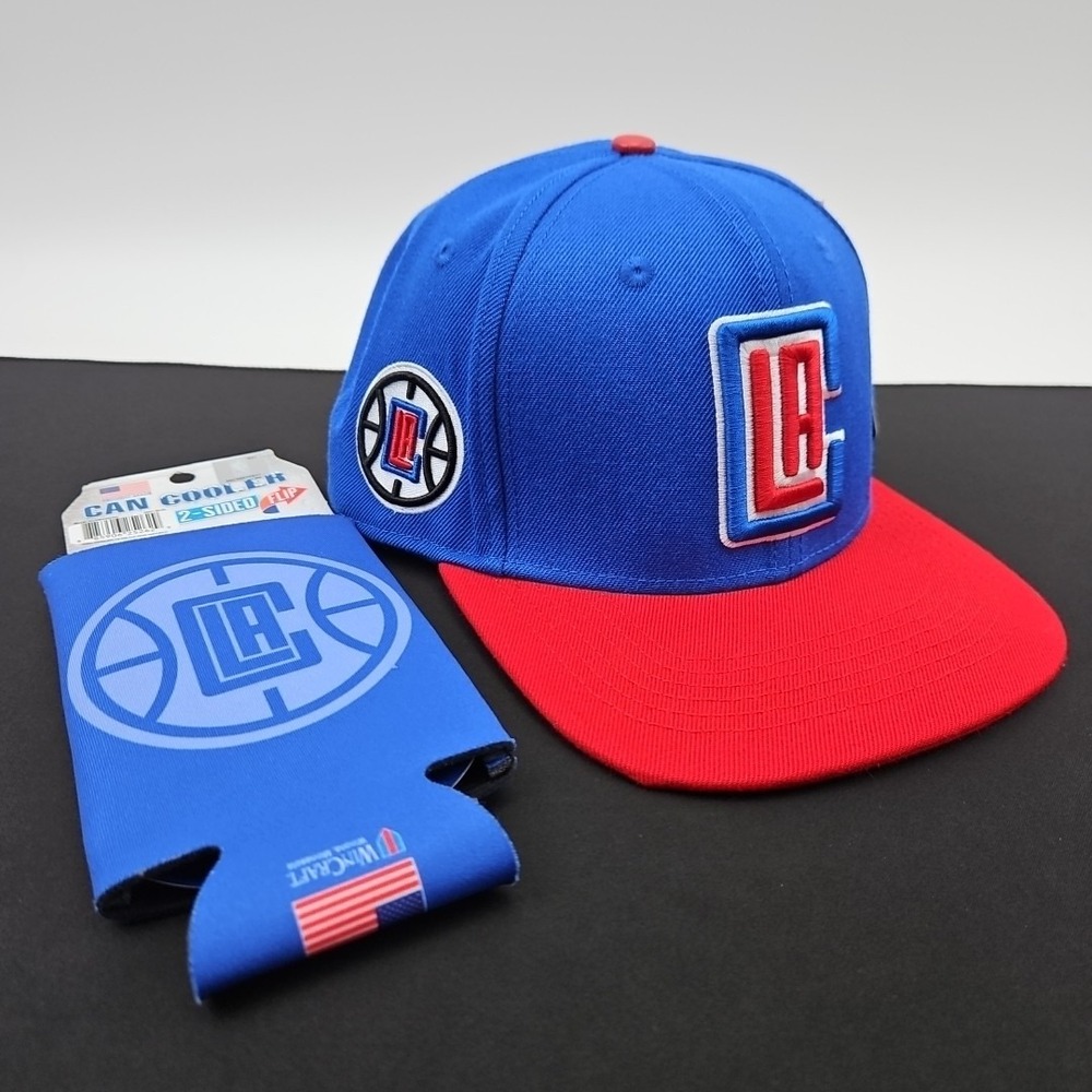 NBA‎ Pro Standard Los Angeles Clippers Blue Red Snapback Hat Cap and Can Cooler